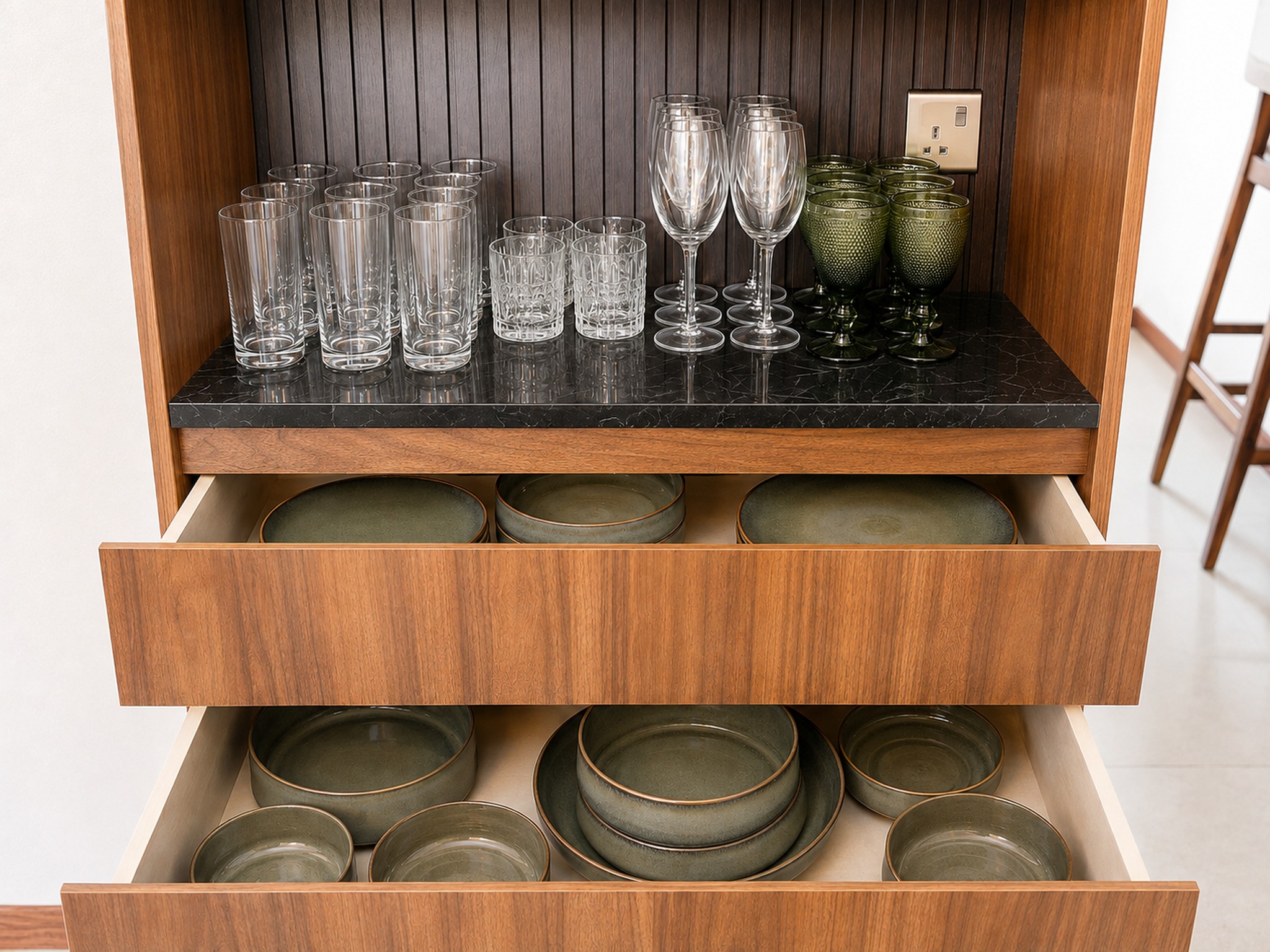 Kitchen storage and dinnerware