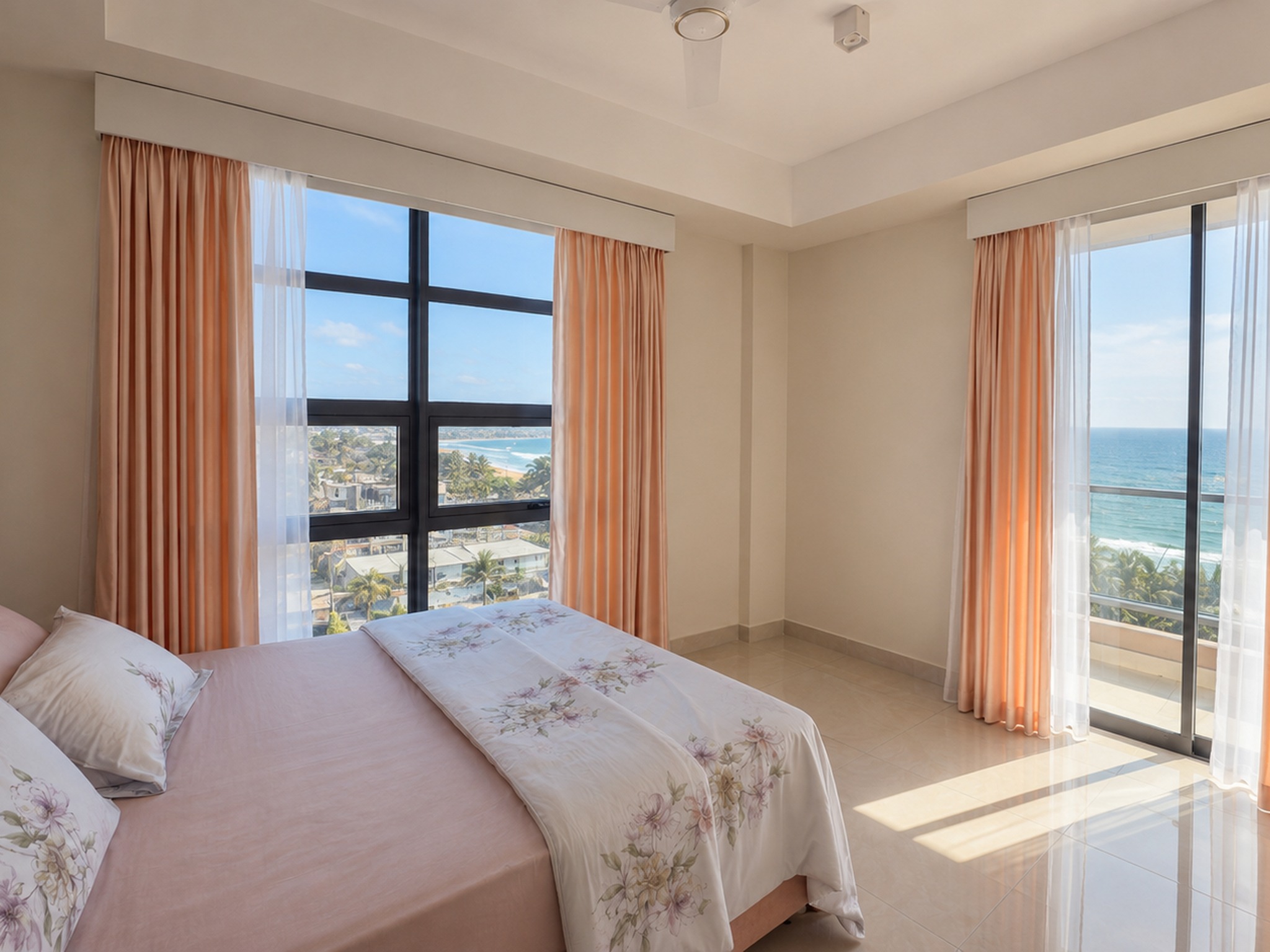 Sea-view bedroom at Sea View Residencies Colombo